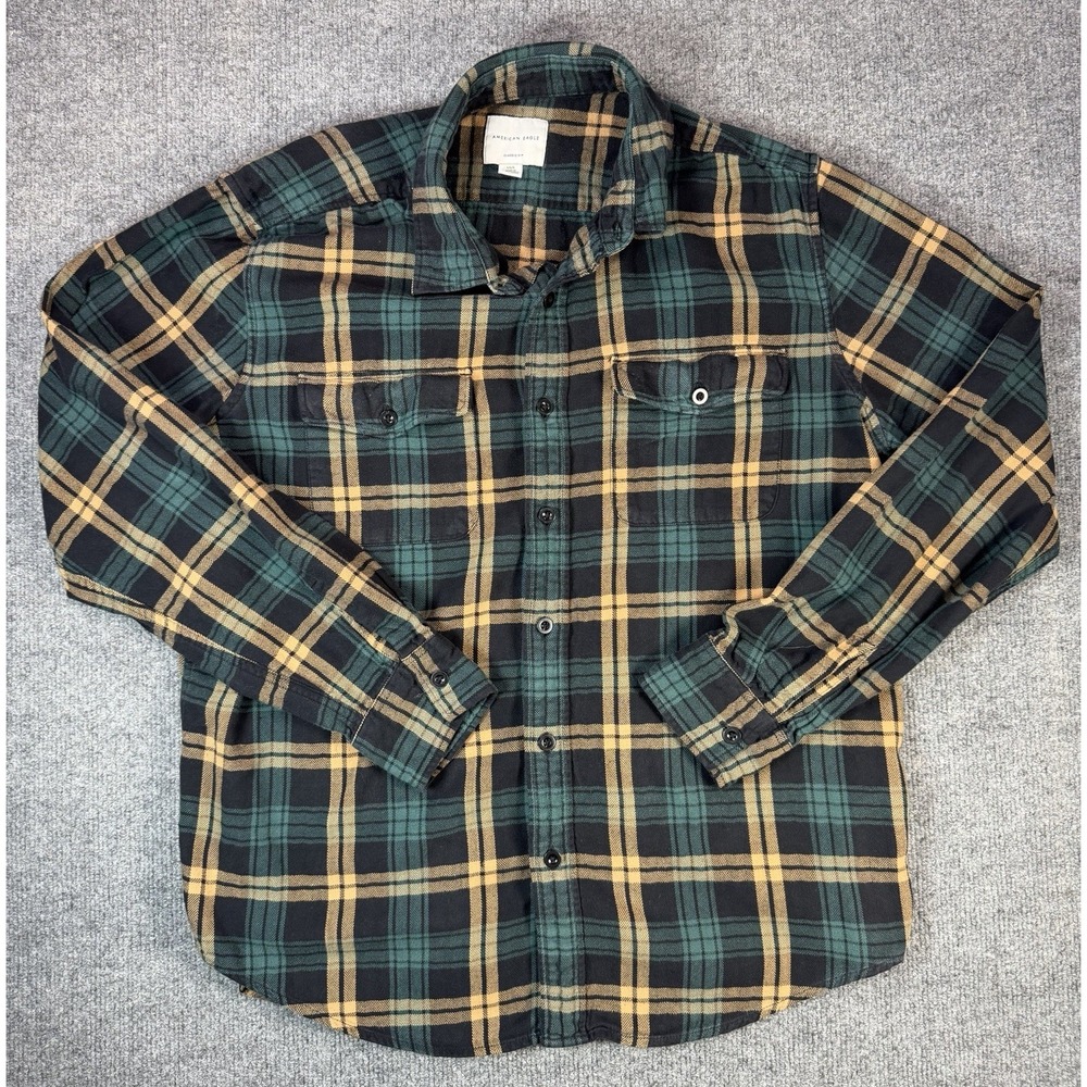 American Eagle Casual Button-Down Shirt Men's Large Cotton Classic Fit